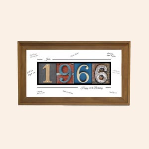 60th Birthday Gift Ideas for Men — Personalized 1966 Sign & Party Decoration | Guest Book Print