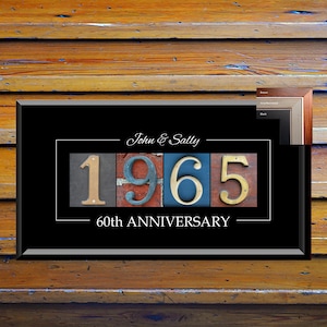 60th Wedding Anniversary Gifts, Gift For Parents, 60th Anniversary Sign, Personalized 60 Year Anniversary Gift Ideas For Wife or Husband
