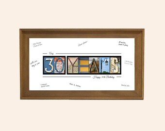 30th Birthday Ideas: Party Decoration for Women | Custom Framed Guest Book