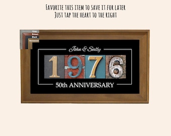 50th Anniversary Gifts for Parents | Golden Anniversary Keepsake | Personalized Couple Gift