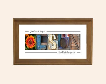 Custom Last Name Art | Framed Alphabet Photography | Bridal Shower Gift