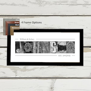 Alphabet Photography Name Sign, Last Name Wall Art, Alphabet Art, Photo Name Sign, Family Gift Ideas, Last Name Photo Sign, Last Name Gifts