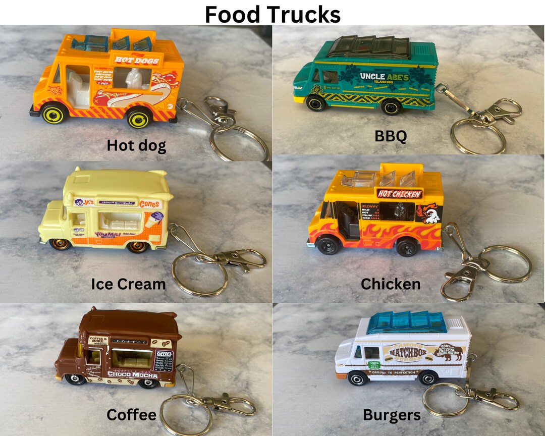 Toy Car Keychain W/ Food Truck's Etsy