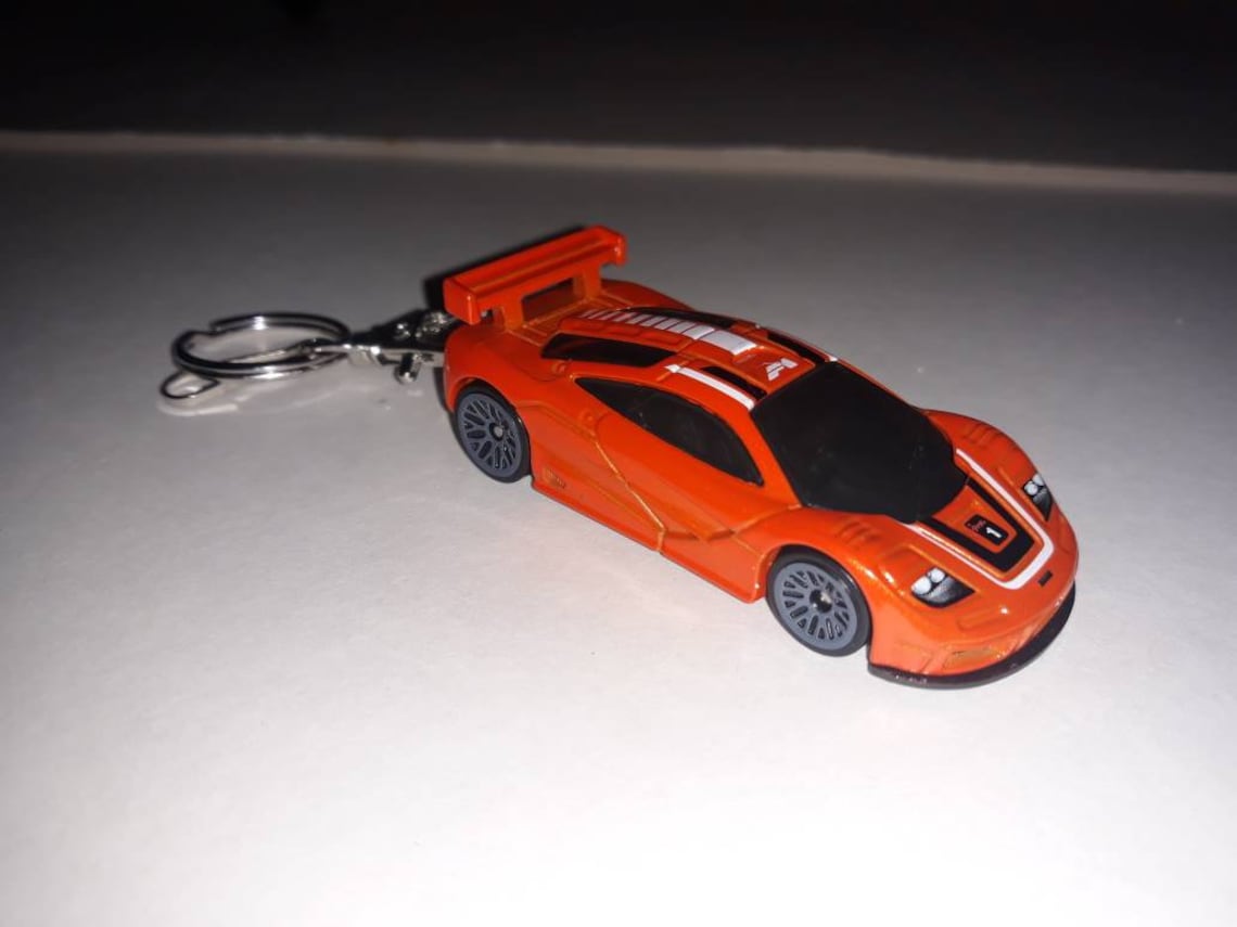 Key fob charm interchangeable keychain w/Hot Wheels McLaren F1 Etsy