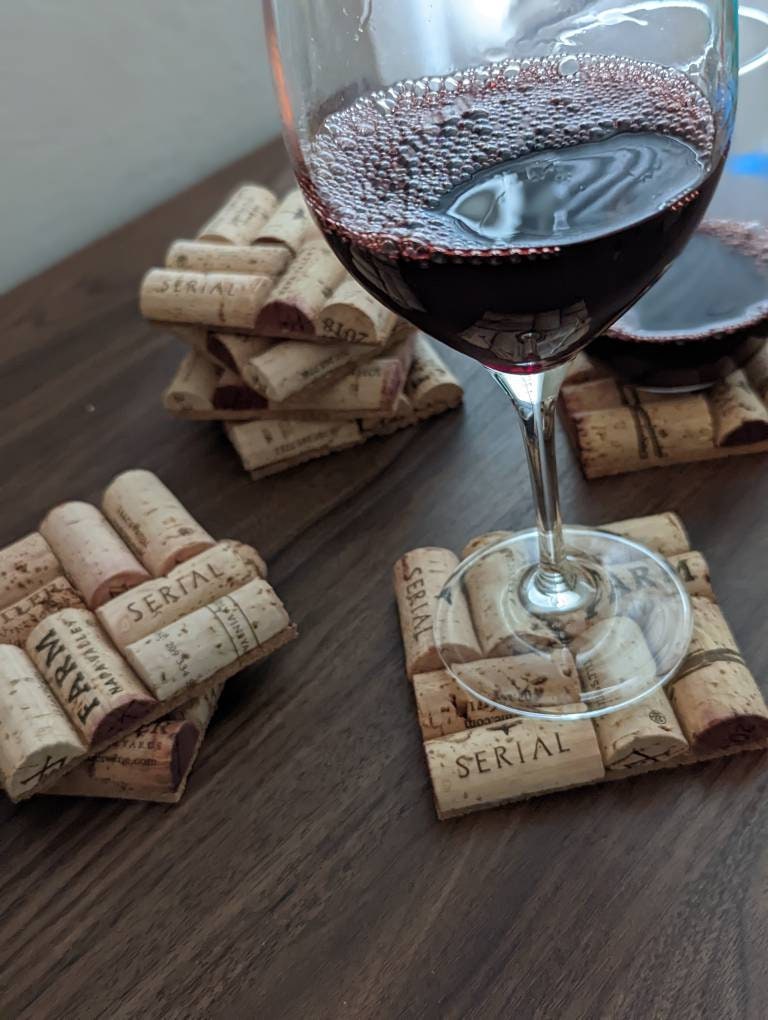 Wine Cork Coaster, Recycled Wine Cork, Wine Drinker Gift, Upcycled Wine  Cork, Set of 2 