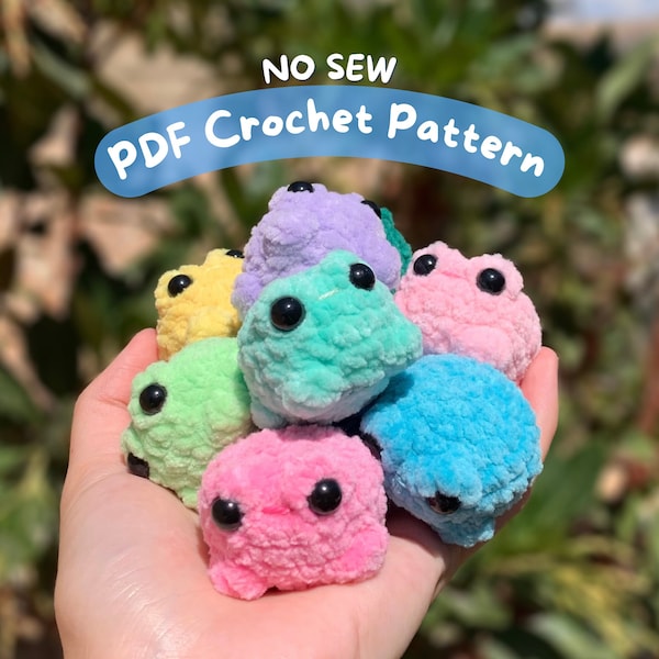 No-Sew Crochet Mini Stackable Frogs PDF PATTERN | Chunky Frogs Pattern