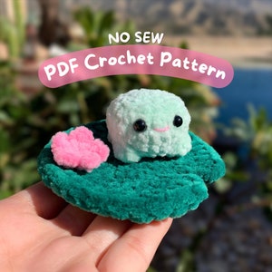 No-Sew Crochet Frog on a Lily Pad 3-in-1 PDF PATTERN