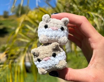 Stackable Hamster Crochet Pattern | No-Sew Beginner Plushie (PDF)