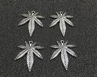 BULK 50 Leaf charms bright gold tone GC71