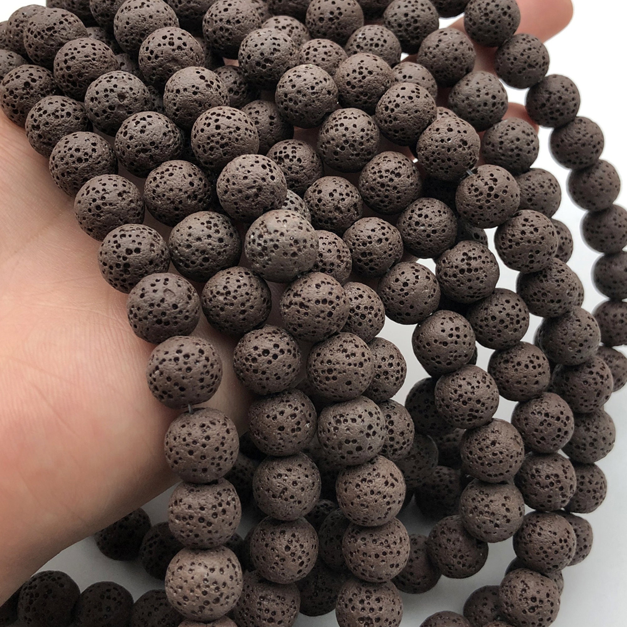 8 Mm 10 Mm Brown Lava Round Beads Large Hole Lava wholesale Etsy Denmark