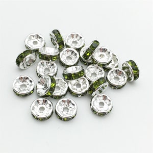 Silver Floret Rhinestone Spacer Beads - 10mm – RCS Blanks, LLC