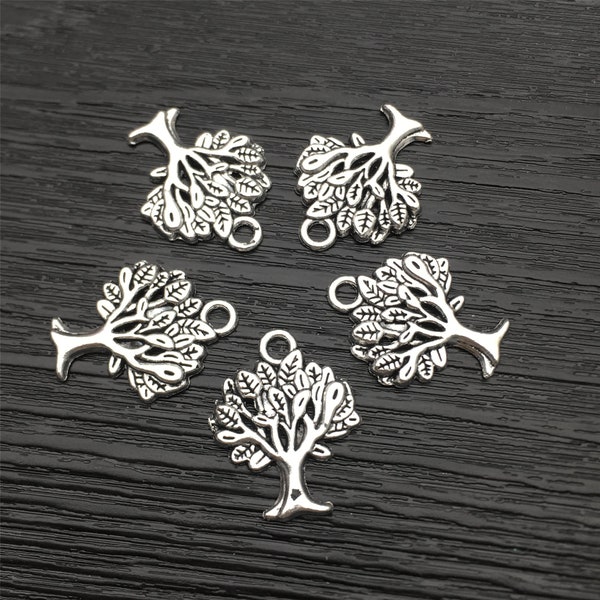 Bulk 60 Antique Silver Tree of Life Charms ,Tree of Life Pendants 21mm x16mm