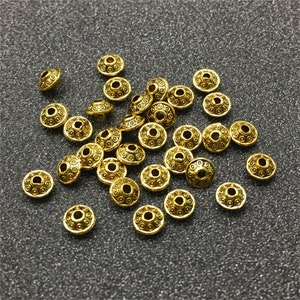 20 X Antique Gold Metal Spacer Beads,beautiful Design, Square Spacer Beads  15mm X 6mm 