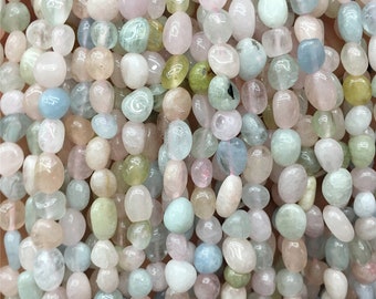 7-8mm Morganite Nugget Beads,Gemstone Beads , Wholesale Beads ,Full Strand