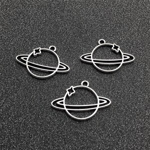 Bulk 50 Saturn Planet Charms,Antique Silver Tone 29x17mm