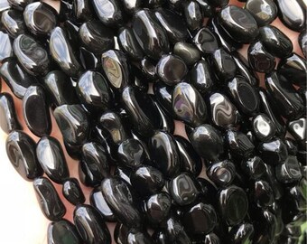 7-8mm Black Onyx Nugget Beads,Gemstone Beads , Wholesale Beads ,Full Strand