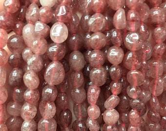 7-8mm Strawberry Quartz Nugget Beads,Gemstone Beads , Wholesale Beads ,Full Strand