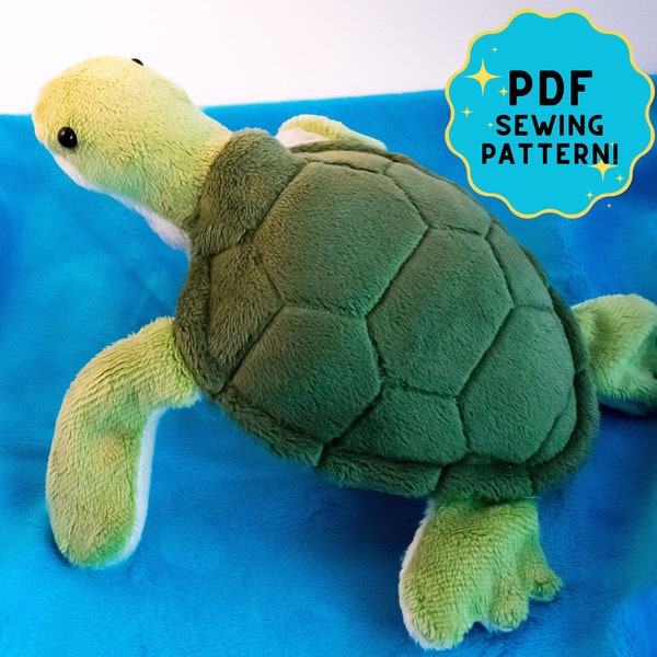 Sea turtle plush pattern stuffed animal plushie plushy sewing PDF