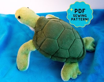 Sea turtle plush pattern stuffed animal plushie plushy sewing PDF