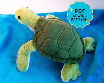 Sea turtle plush pattern stuffed animal plushie plushy sewing PDF