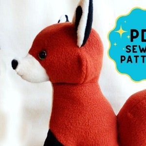 Red Fox plush pattern stuffed animal sewing PDF