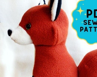 Red Fox plush pattern stuffed animal sewing PDF