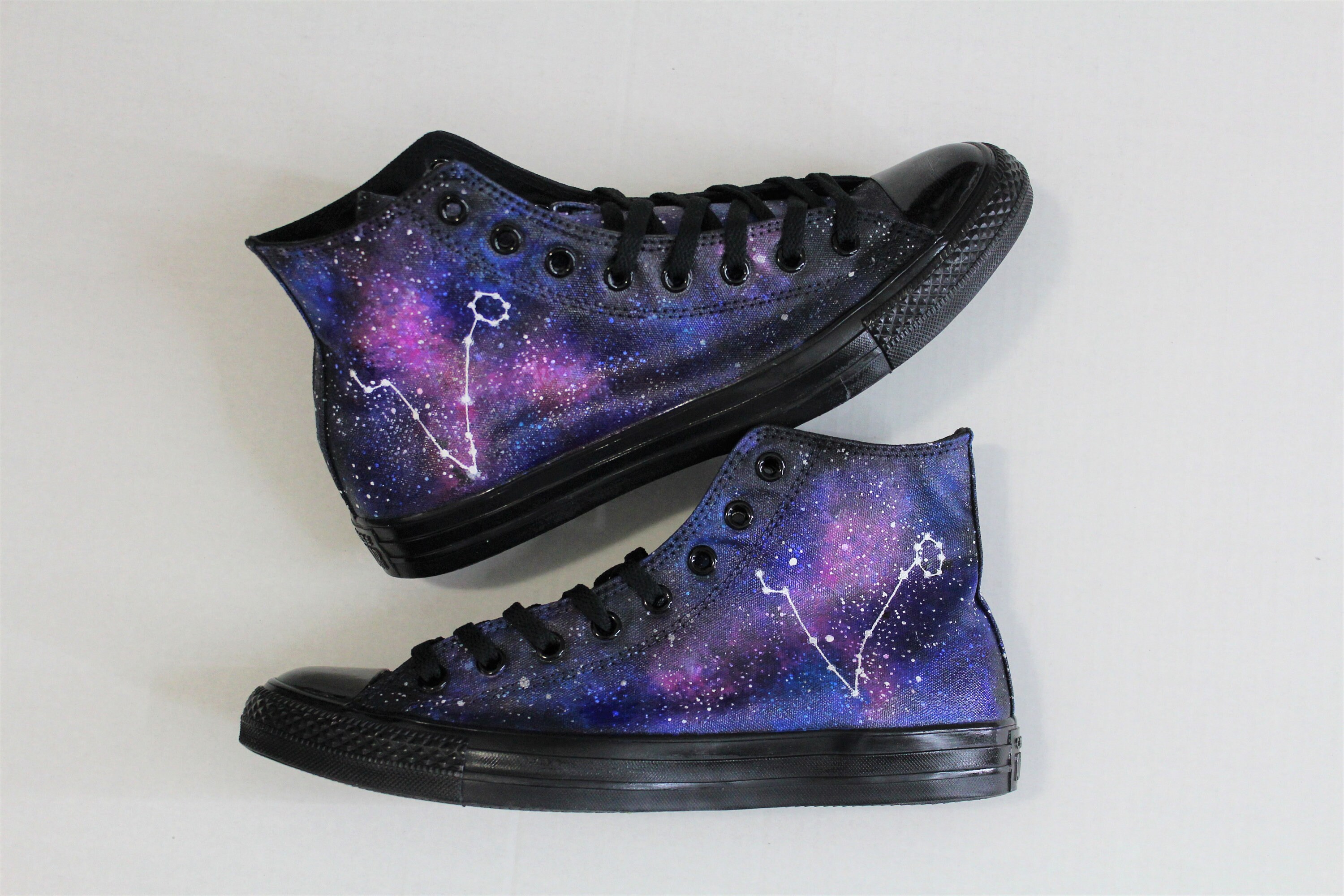 Zodiac Star Sign Constellation Converse Shoes with Galaxy Etsy