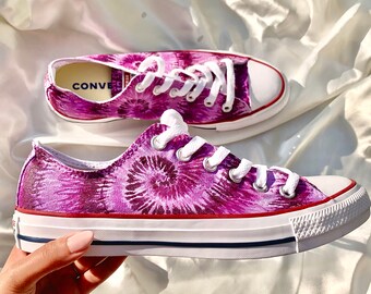 purple and orange converse