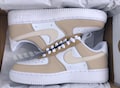 Brown Beige Customized Nike Air Force 1 - Can Be Customized - Hand Painted Custom Sneakers - Low Cut product logo