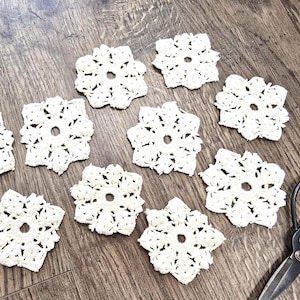 Vintage Crochet Doilies - 3&quot; Cream Cotton Dollies - Slow Stitch Supply
