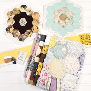 Grandes paquetes de retazos de colchas vintage, patchwork hecho a mano, colcha de corte, kit de puntada lenta, material para diario basura, estilo rústico, bloque de colcha 5