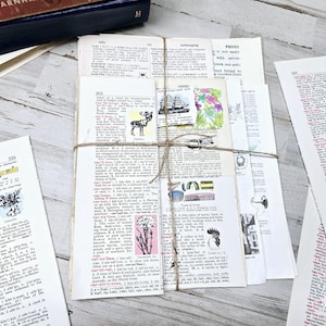 100 ungeschnittene alte Kinder Wörterbuch Papiere - ungeschnittene Notenblätter - Ephemera Collage Junk Journal Mixed Media Scrapbooking Party Zubehör Wohnkultur