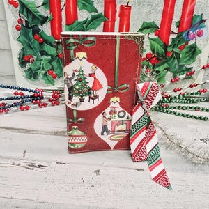 Retro kerstdagboekkit: miniboekornament, doe-het-zelf vakantieknutsels