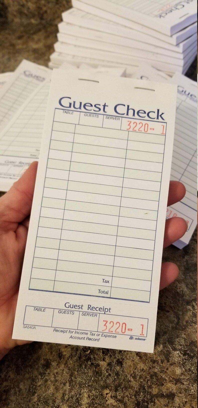 50 piece GREEN Guest Checks Guest Checks restaurant check Etsy