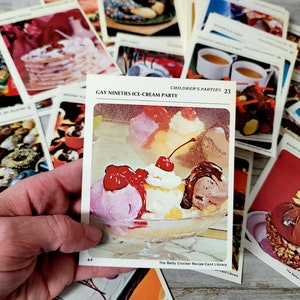 25 cartões de receitas Betty Crocker vintage dos anos 1970/diário de sucata de 4" x 5"/mídia mista/álbum de recortes/materiais de artesanato/artesanato em papel