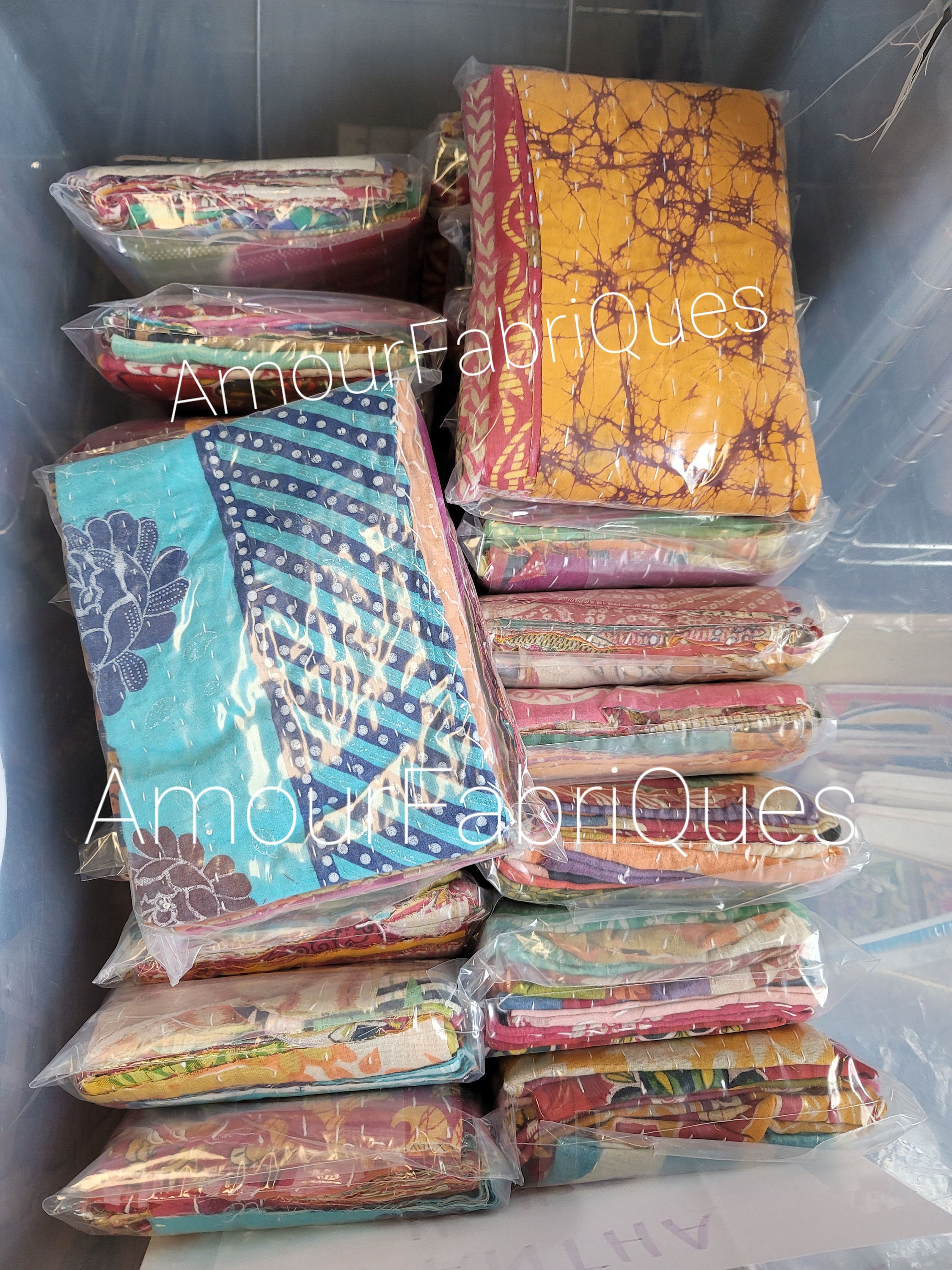 Vintage Kantha Quilt Fabric: Hand Stitched Junk Journal Covers