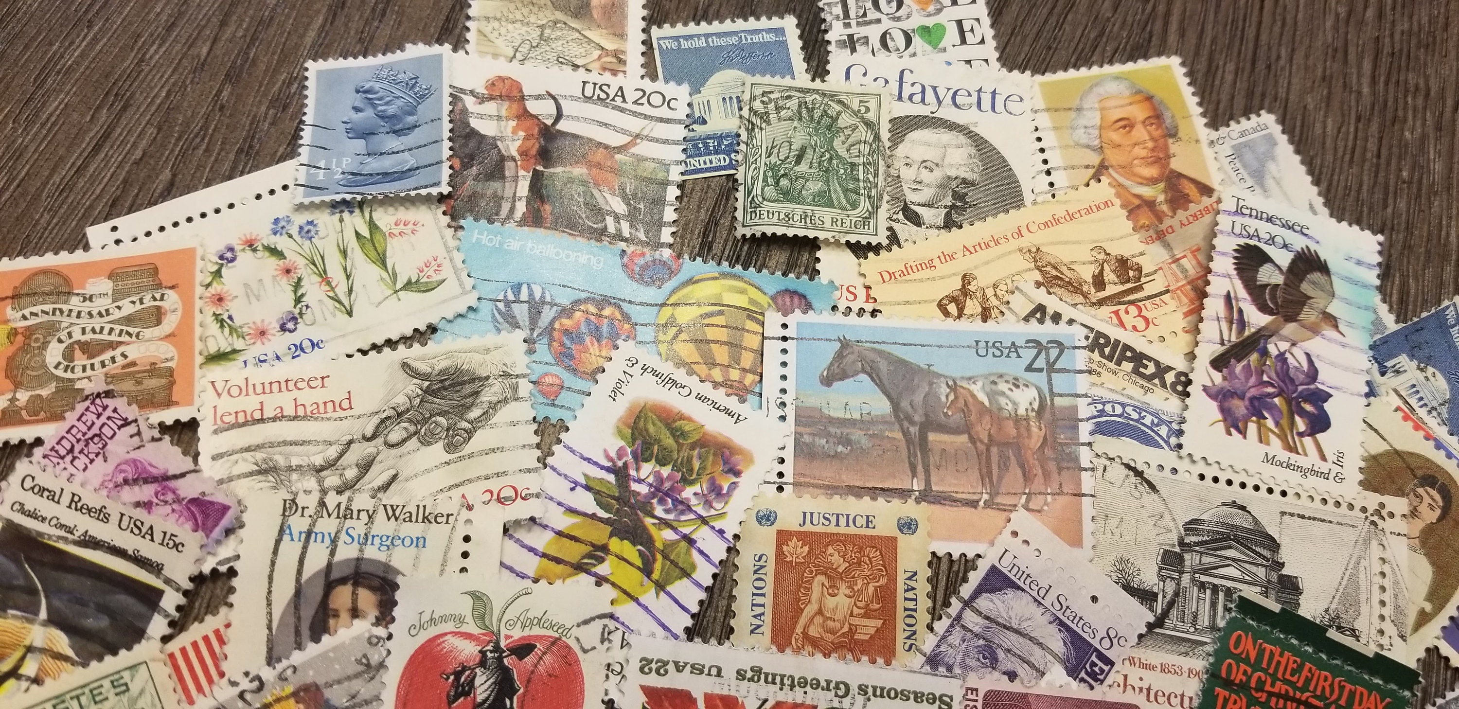 50 VINTAGE Postage Stamps-vintage & Modern Mixed Lot -american Stamp ...
