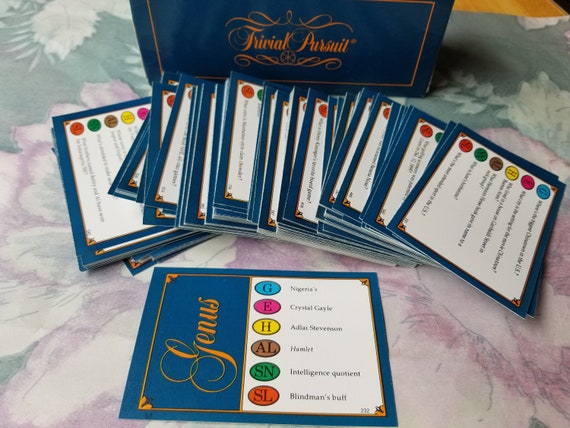 Buy 100 Vintage Trivia Pursuit Playing Cards-trivial GENUS India - Etsy