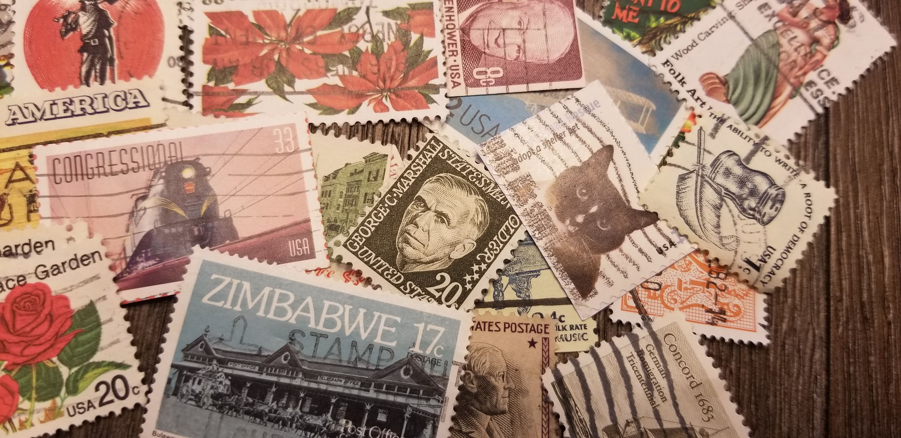 50 VINTAGE Postage Stamps-vintage & Modern Mixed Lot -american Stamp ...