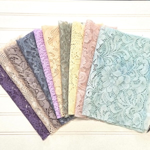 10 große Vintage Spitzenbündel, handgefärbte pastellfarbene Spitzen, Junk Journal Slow Stitching Collage Quilting, shabby chic Schrott