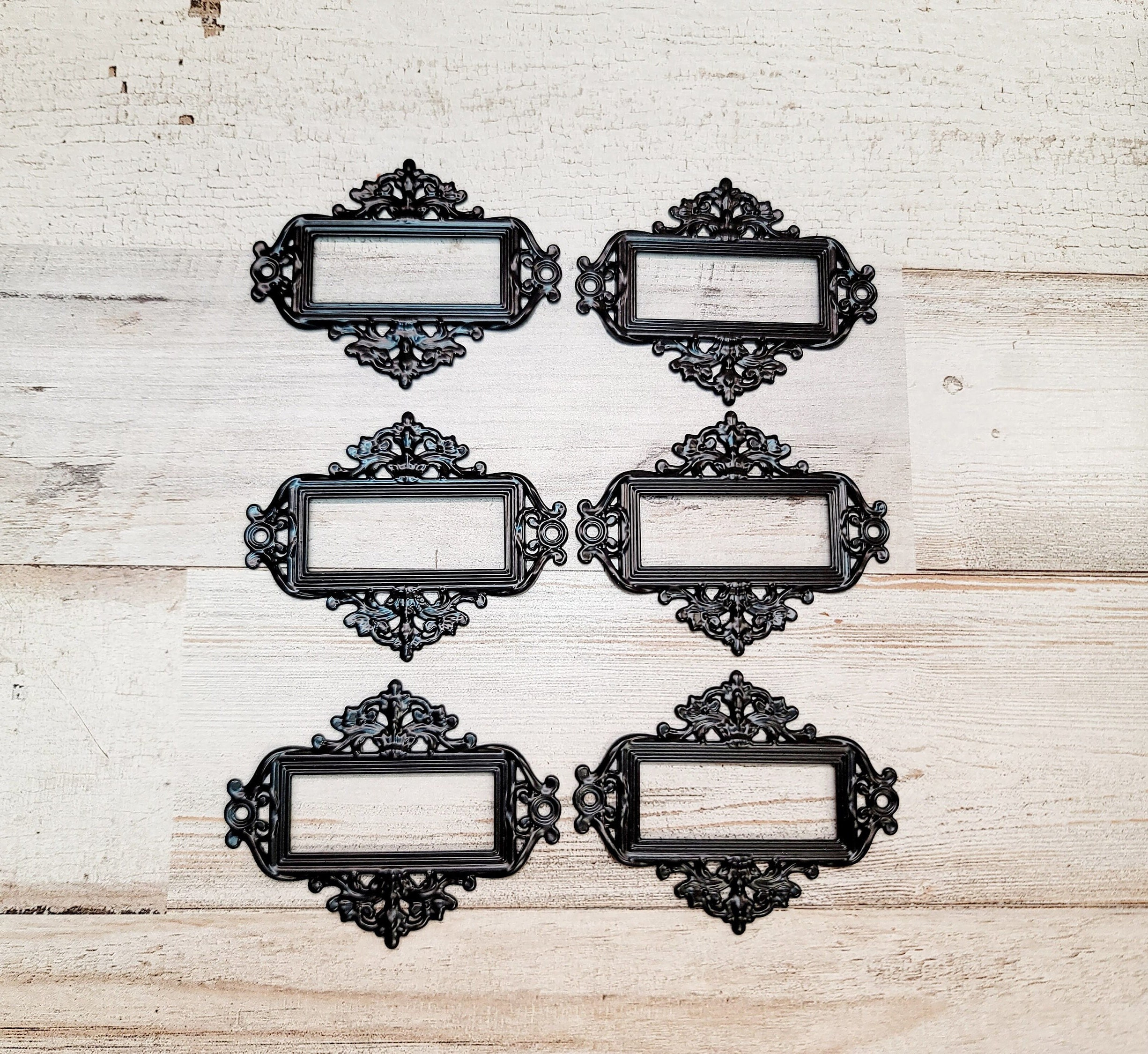 Sourcingmap® Office Library 70mmx33mm Retro Style File Iron Tag Label