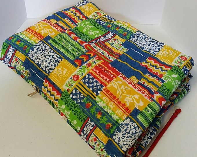 Vintage Blanketsleeping Bag 1970s Patchwork Print Sleeping Etsy