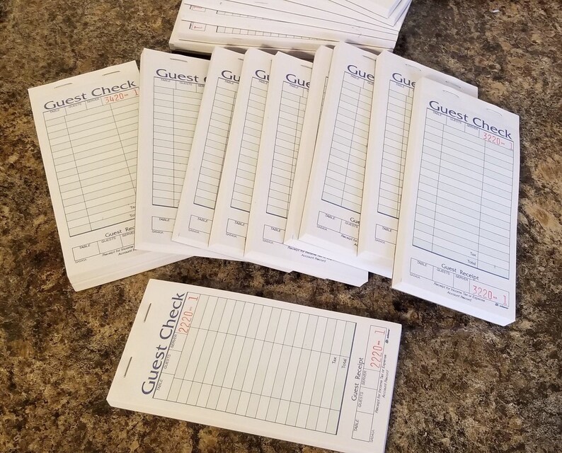 50 piece GREEN Guest Checks Guest Checks restaurant check Etsy