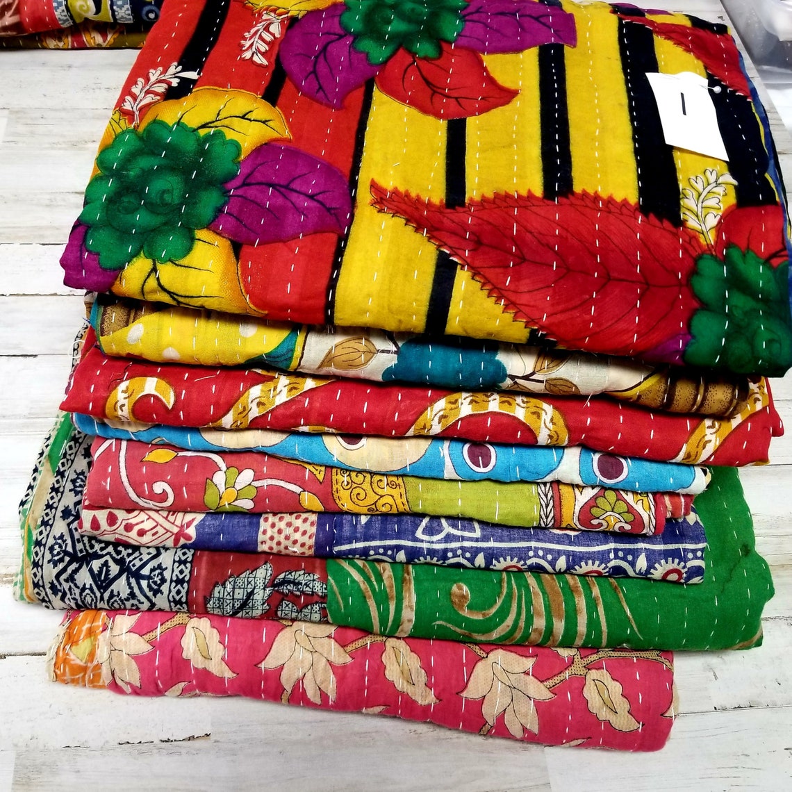 USA Seller Kantha Quilt Indian Tribal Kantha Quilts Vintage Etsy