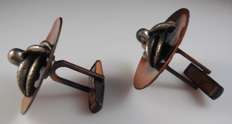 Vintage 1960s Modernist Copper Cufflinks Pat Pend