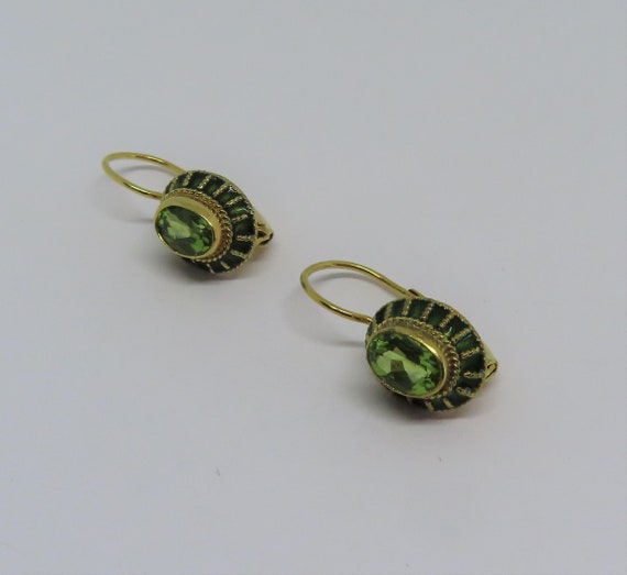 Vintage Thousand Flowers 1980s Oval Peridot Gemst… - image 2