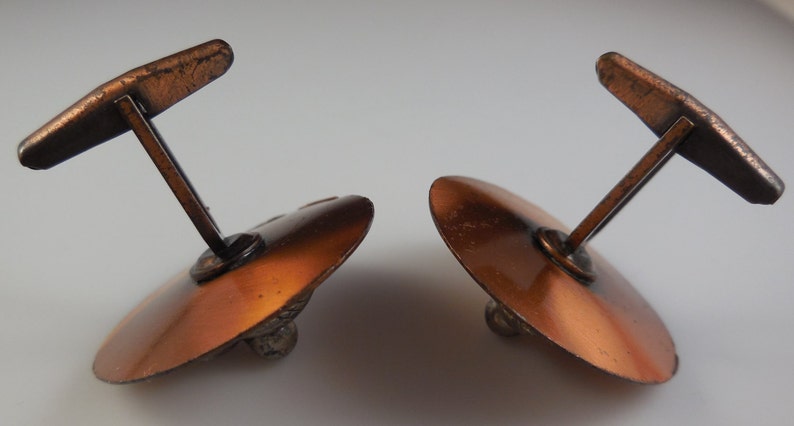 Vintage 1960s Modernist Copper Cufflinks Pat Pend