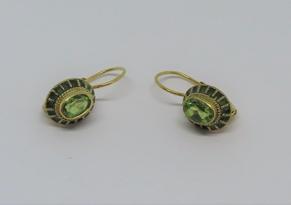 Vintage Thousand Flowers 1980s Oval Peridot Gemst… - image 3