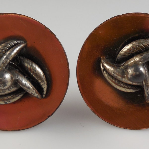 Vintage 1960s Modernist Copper Cufflinks Pat Pend