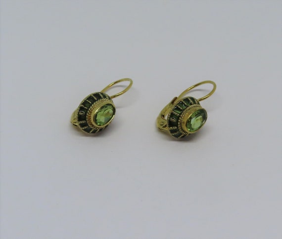 Vintage Thousand Flowers 1980s Oval Peridot Gemst… - image 4